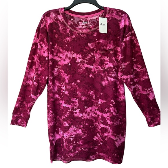 Jenni Tops - NWT Jenni Pink Camo Tie Dye Top Sleep Shirt Pajama Size S